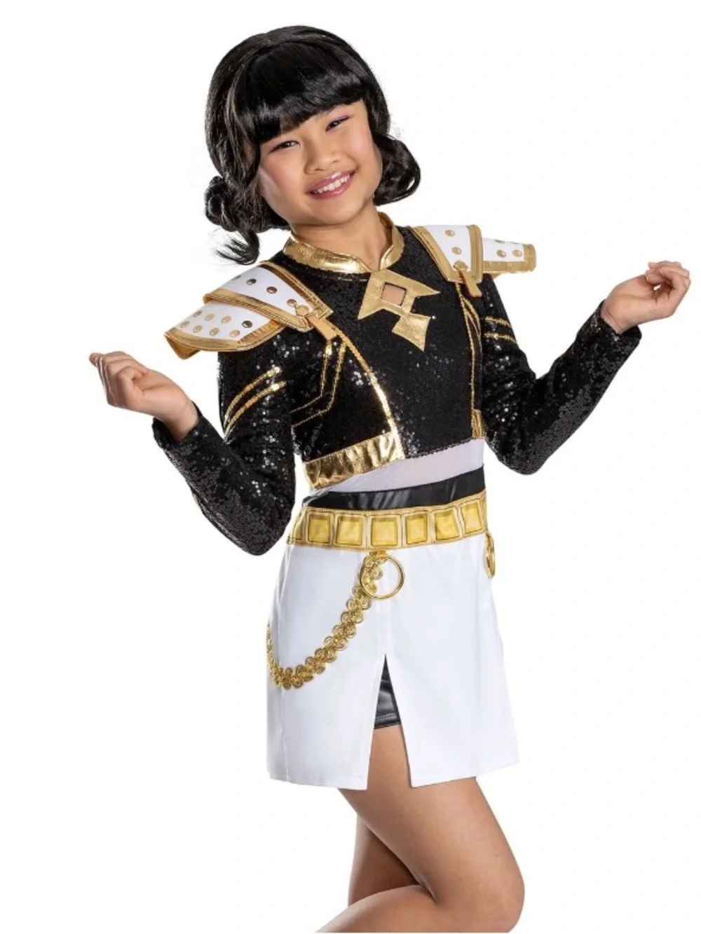 KPop Demon Hunters Zoey Kids Prestige Costume and WIG (BOTH) Size 4-6x NEW